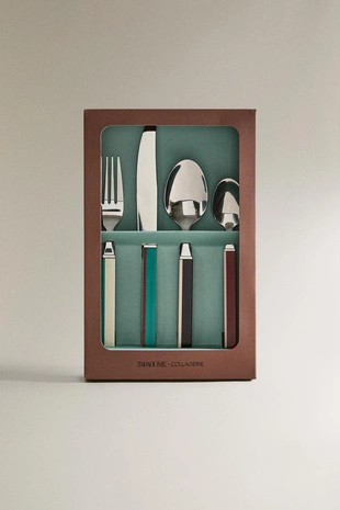 Набор столовых приборов из нержавеющей стали с полосатой ручкой X COLLAGERIE- Заказать в России
