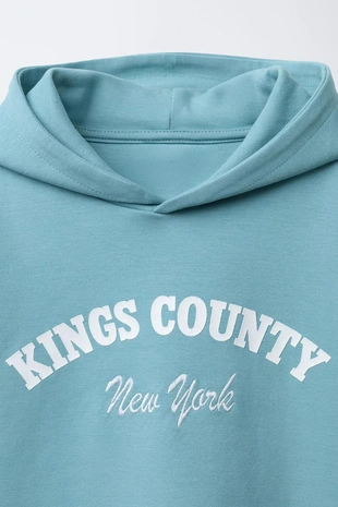 Худи с короткими рукавами, капюшоном и надписью- Заказать в России