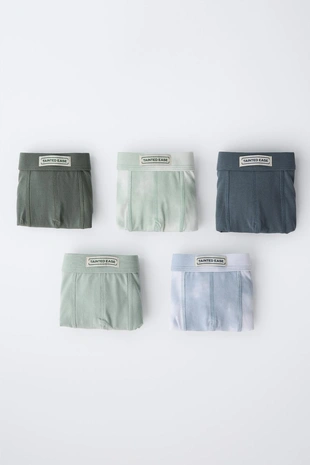 6-14 лет/набор из пяти трусов-боксеров тай-дай с логотипом- Заказать в России