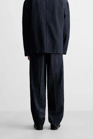 Укороченные джинсовые брюки широкого кроя- Заказать в России