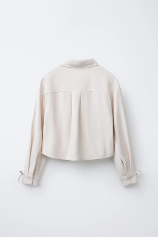 Рубашка струящегося кроя с бантами- Заказать в России