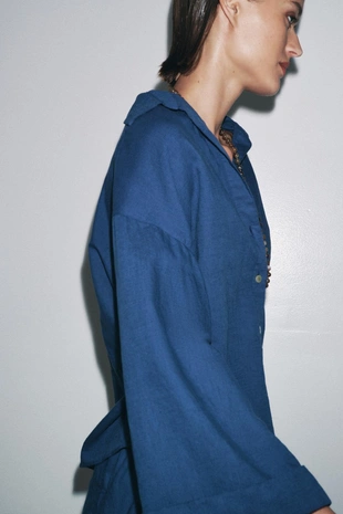 Рубашка из льняной ткани — ZW COLLECTION- Заказать в России