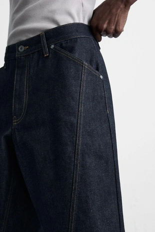 Джинсовые шорты-бермуды BAGGY FIT с отстрочкой- Заказать в России