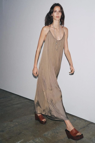 Длинное атласное платье ZW COLLECTION- Заказать в России