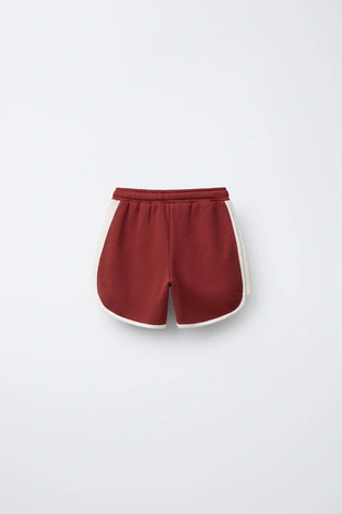 Burgundy | 5431/742/681 - Zara Шорты из мягкой ткани с вышивкой