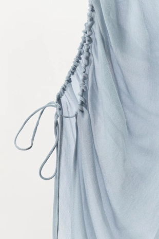 Полупрозрачный топ со сборками- Заказать в России