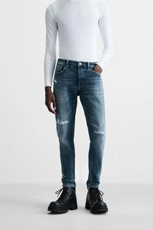 Купить Zara Джинсы SKINNY FIT с разрезами