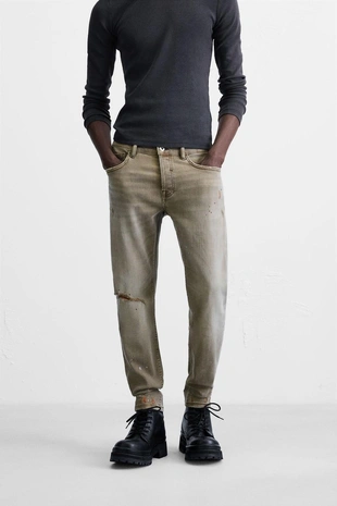 Купить Zara Джинсы SKINNY FIT с разрезами