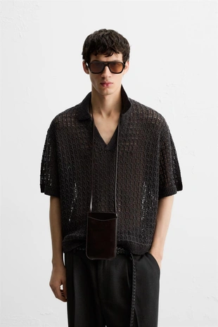 Ажурное трикотажное поло- Заказать в России