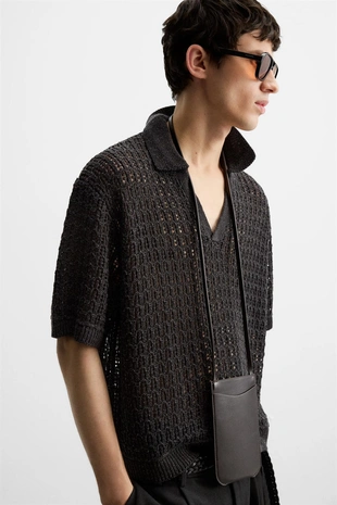 Ажурное трикотажное поло- Заказать в России