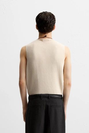 Light beige | 6674/306/746 - Zara Трикотажный топ RELAXED FIT