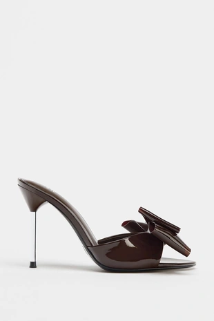 Burgundy Red | 3315/610/624 - Zara Босоножки на каблуке с бантом