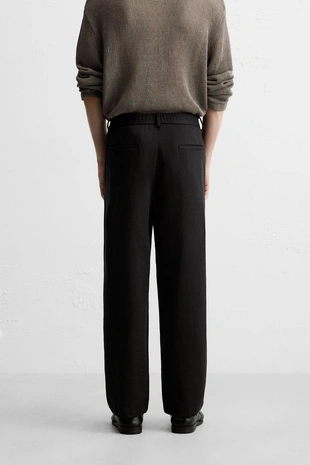 Брюки REGULAR FIT из ткани с текстурой- Заказать в России