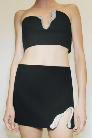 Мини-юбка с декоративной отделкой- Заказать в России