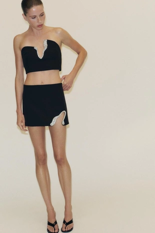 Мини-юбка с декоративной отделкой- Заказать в России