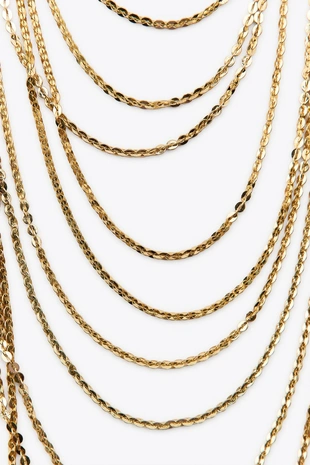 Многослойное ожерелье с цепочками- Заказать в России