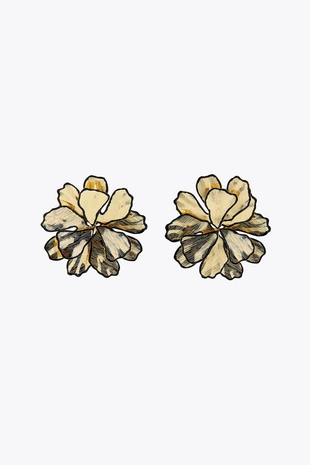 Серьги «цветы» с текстурой- Заказать в России
