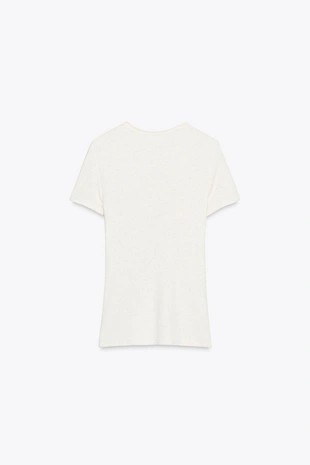 Футболка в рубчик с текстом- Заказать в России