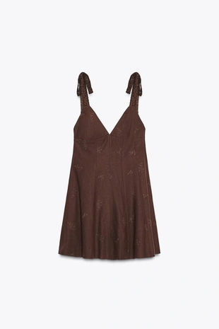 Короткое платье с вышивкой- Заказать в России