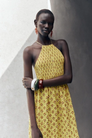 Платье миди с принтом- Заказать в России