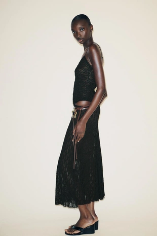 Кружевной топ на бретелях- Заказать в России