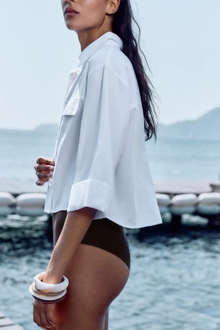 Рубашка оксфорд CROPPED