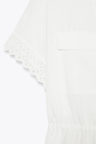 Рубашка из рами с кружевом- Заказать в России