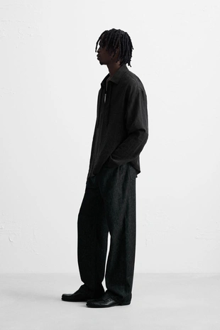 Рубашка-поло из полупрозрачной ткани с узором- Заказать в России