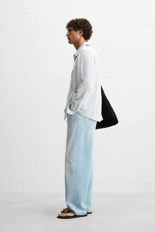 Рубашка из ткани в рельефную полоску- Заказать в России