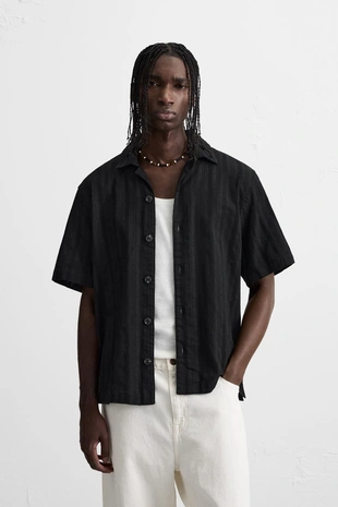 Купить Zara Жаккардовая рубашка в полоску