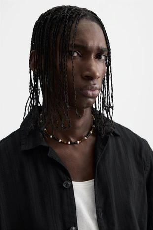 Жаккардовая рубашка в полоску- Заказать в России