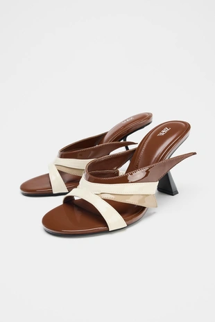 Купить Zara Асимметричные босоножки на каблуке