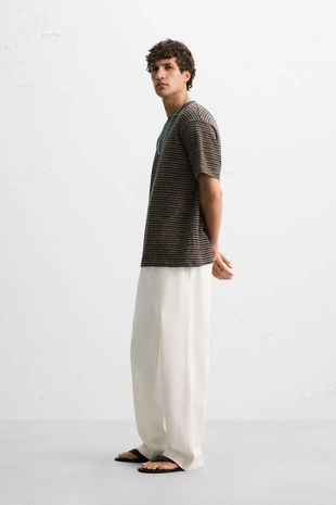 Жаккардовая футболка в полоску- Заказать в России