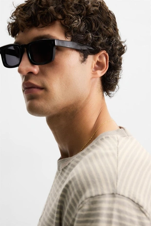 Полосатая футболка из хлопка и льна- Заказать в России