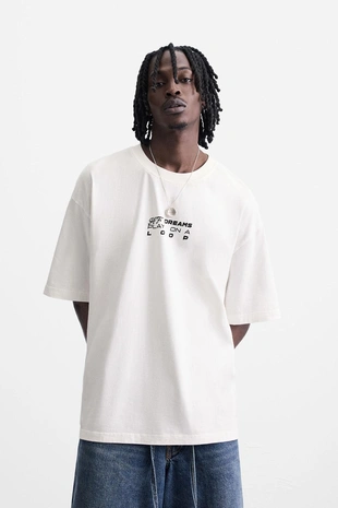 Футболка с графическими принтами- Заказать в России