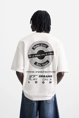 Футболка с графическими принтами- Заказать в России