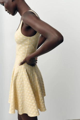 Платье-скейтер из эластичной жаккардовой ткани- Заказать в России