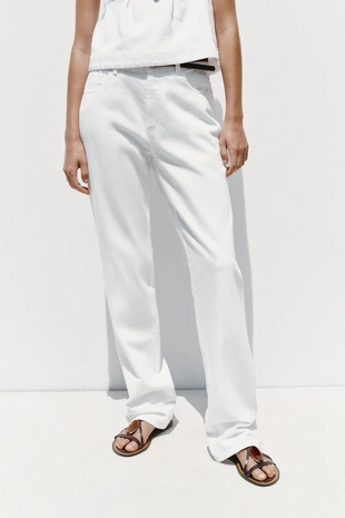 Прямые джинсы Z1975 90-х с высокой посадкой и ремнем- Заказать в России