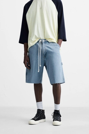 Джинсовые шорты с карманом- Заказать в России