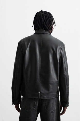 Байкерская куртка из искусственной кожи- Заказать в России