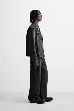 Байкерская куртка из искусственной кожи- Заказать в России