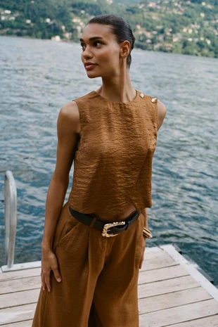 Атласный топ на запáх- Заказать в России