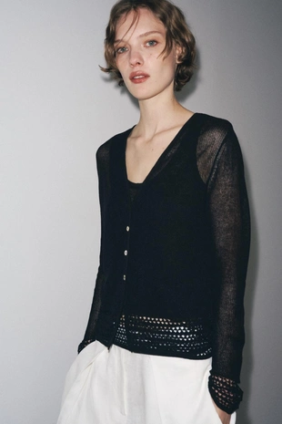 Ажурный кардиган- Заказать в России