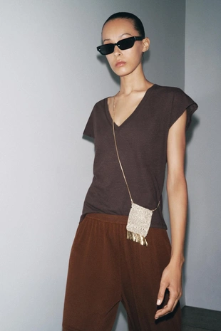 Футболка из хлопка и льна- Заказать в России