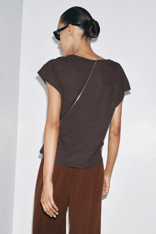 Футболка из хлопка и льна- Заказать в России