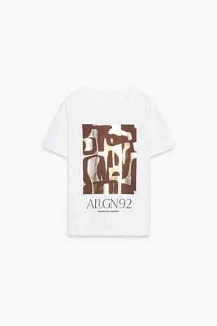 Футболка с металлизированным принтом- Заказать в России