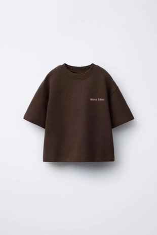 Купить Zara Комплект из футболки и шортов-бермудов интерлок с надписью