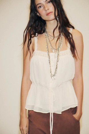 Кружевной топ из жоржета- Заказать в России