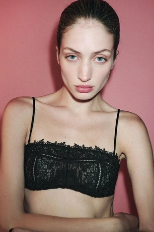 Кружевной сетчатый бюстгальтер на косточках- Заказать в России