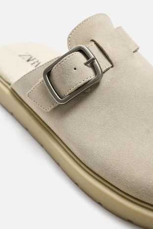 Кожаные сабо с пряжкой- Заказать в России